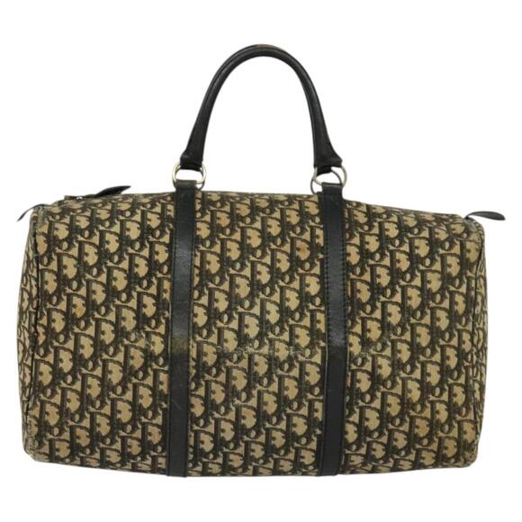 DIOR Trotter Canvas Boston Bag Navy Gold - Picture 2 of 12